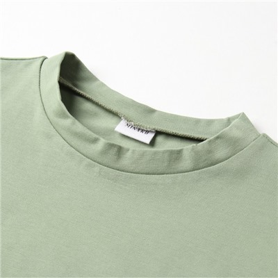 Футболка детская однотонная MINAKU: Casual Collection, цвет хаки, рост 110 см