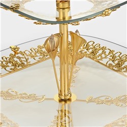 Этажерка-фруктовница круглая, 2 яруса, d=29/20 см, высота 40 см, стекло