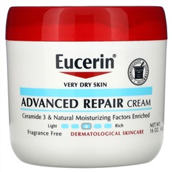 Eucerin, усовершенствованный восстанавливающий крем, без отдушек, 454 г (16 унций)
