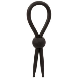 Черное эрекционное лассо на пенис Liquid Silicone Lasso