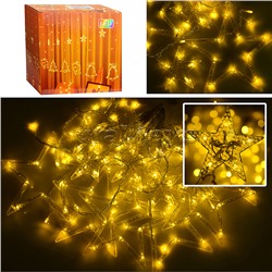 Электрогирлянда-занавес "Звёзды" (6 больших и 6 маленьких пластиковых звёзд), теплый