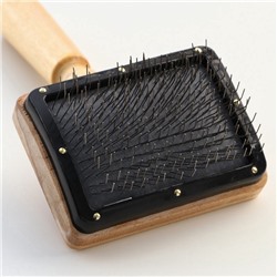 Щетка деревянная «Премиум» без капель для длинношерстных животных, основание 80×60 мм