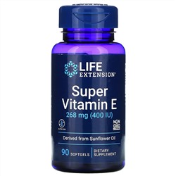 Life Extension, супервитамин E, 268 мг (400 МЕ), 90 капсул