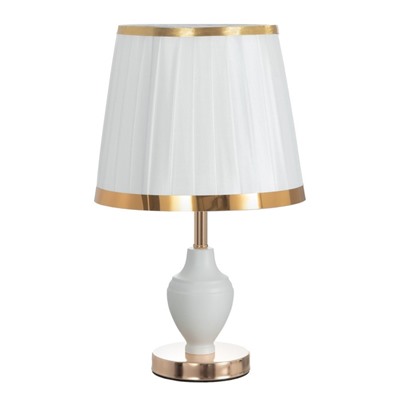 Настольная лампа Энтри 1×60 Вт E27 бело-золотой 25×25×42 см RISALUX
