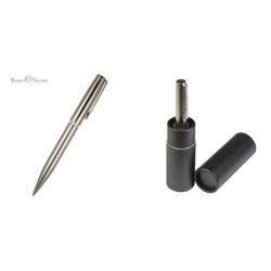 Ручка автоматическая шариковая 0.7мм в тубусе картонном "BOSTON" синяя (корпус металлический шампань) 20-0358-12 Bruno Visconti