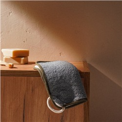 Мочалка массажная SL Home «Ортика», бамбуковое волокно, 21×20.5 см, серая