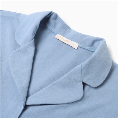 Пижама женская (рубашка, шорты) KAFTAN Basic, размер 40-42, голубая