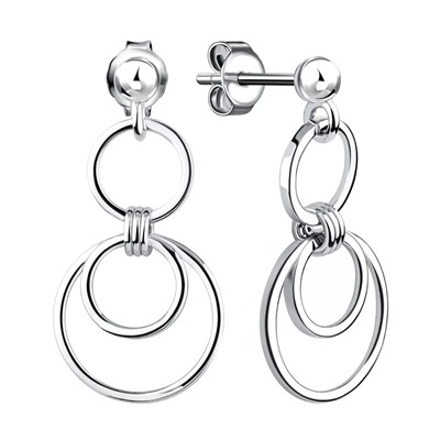Серьги из серебра без вставки, Л-11914