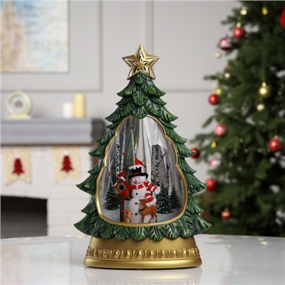 Фигура светодиодная «Новогодние мотивы», 31.2×9.5×20.2 см, музыка, батарейки ААх3 (не в комплекте), USB, свечение тёплое белое