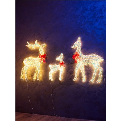 Фигура световая FROSTY «Семья оленей», 64, 100, 100 см, 1740 LED, 220V, свечение тёплое белое
