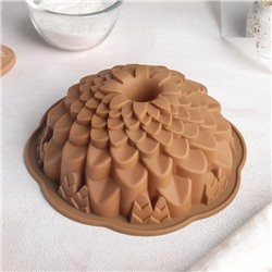 Форма для выпечки Доляна «Хризантема», силикон, 22×7.5 см, цвет МИКС