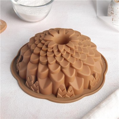 Форма для выпечки Доляна «Хризантема», силикон, 22×7.5 см, цвет МИКС