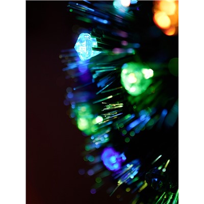 Ёлка светодиодная «Пушистая» 60 см, шарики, диаметр нижнего яруса 36 см, 55 ПВХ веток, мигание, свечение мульти