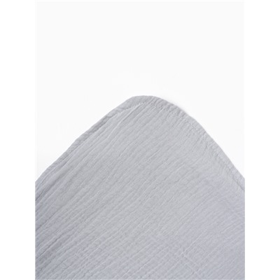 Полотенце - уголок муслиновое «Крошка Я», 75×75 см, хлопок 100%, серо-голубое