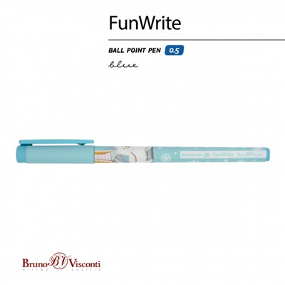 Ручка шариковая 0.5 мм "FunWrite.Городская прогулка. Лайка" синяя 20-0212/75 Bruno Visconti