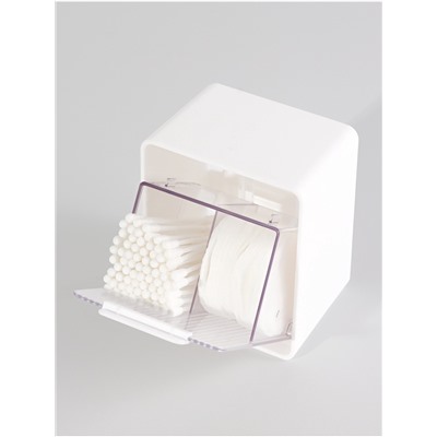 Органайзер настенный, с клеевыми крючками, 2 секции, 9.2×7×10.7 см, белый