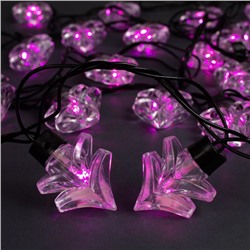 Гирлянда «Нить» 5 м с насадками «Ёлка», IP44, тёмная нить, 40 LED, свечение розовое, 8 режимов, 220 В