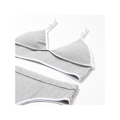 Комплект нижнего белья женский (топ, трусы) Collorista, серый, размер 46-48