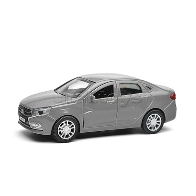 Машина металл LADA vesta 11,5 см, двери, темно-серый