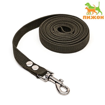 Брезентовый поводок, 3 м × 2 см, тёмно-зелёный