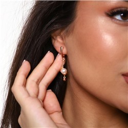 Серьги коллекция "Дубай" покрытие позолота, с иск. жемчугом, 871231, арт.947.288