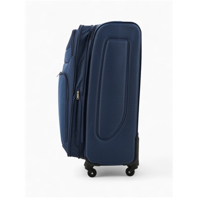 Чемодан на колёсах Royalbag большой 104 л (L), на молнии, с увеличением, кодовый замок, 4 колеса, синий