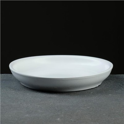 Поддон для цветочного горшка, d=15 см, h=2 см, керамика, белый