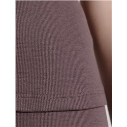 Футболка с V вырезом из эластичного трикотажа кашкорсе