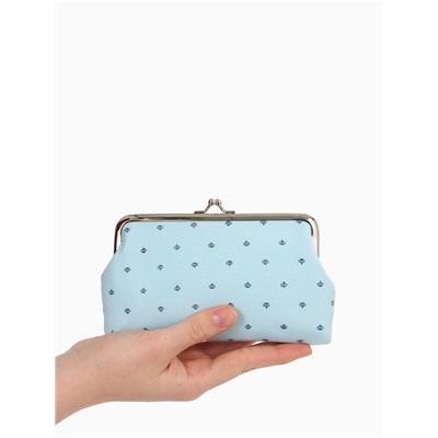 Косметичка на фермуаре, маленькая, с принтом, голубая