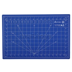 Коврик для резки A3 (45x30 см) "Attomex" непрорезаемый, толщина 2 мм, двухсторонний, трехслойный, синий