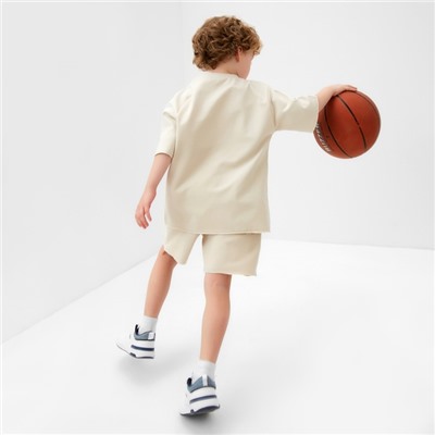 Футболка детская KAFTAN, размер 36 (134-140 см), бежевая