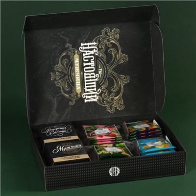 Чай подарочный «Настоящему мужчине», весовой чай 40 г (2 шт. × 20 г)., чай в пакетиках 21.6 (12 шт. × 1.8 г).