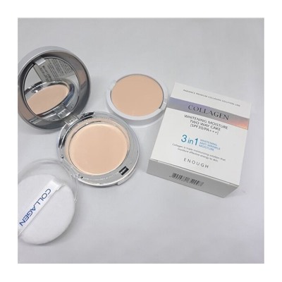 Матирующая пудра 3 in 1 Collagen Whitening Moisture SPF 30 PA+++ со сменным блоком, тон 13