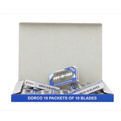 Лезвия для бритья классические двусторонние DORCO ST-300 Platinum 10шт (10X10шт. =100 лезвий) в коробке, ST-300 10P