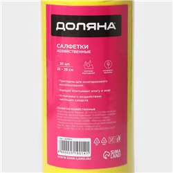 Салфетки универсальные в рулоне Доляна, 25×25 см, 30 шт., вискоза