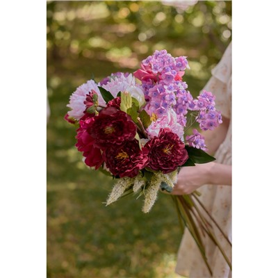 Цветы искусственные «Эустома Розанна», h=70 см, бордовые