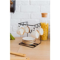 Подставка - держатель для чайного сервиза Доляна «Кухонька», 14×15×19 см, чёрная