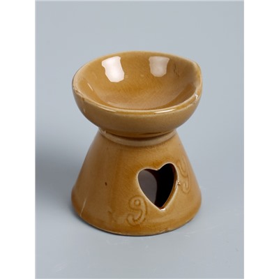 УЦЕНКА Аромалампа для эфирных масел керамика «Я люблю тебя», жжёный сахар, 7×7×7.8 см