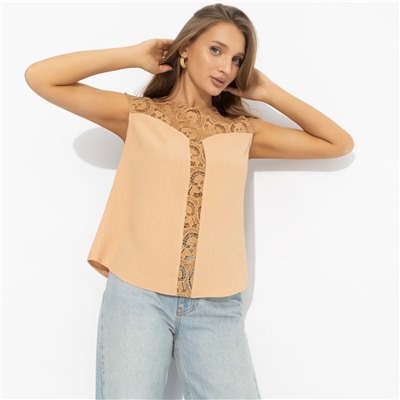 Топ комбинированный с кружевом, Громко и смело