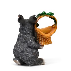 Садовая фигура из полистоуна «Зайка с лукошком», 33.5×28×28 см