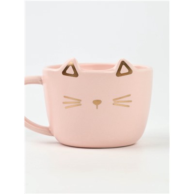 Чайная пара «Мяу»: кружка 200 мл, блюдце 18×11 см, ложка