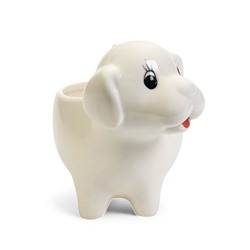 УЦЕНКА Горшок «Щенок» белый, 13×7×10 см