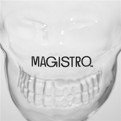 Стопки шоты Magistro «Череп», 150 мл, 8×8.5 см, с двойными стенками, набор 2 шт., стекло, прозрачный