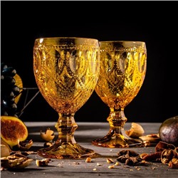 Набор бокалов для вина стеклянный Magistro «Варьете», 320 мл, 8.5×16 см, 6 шт., цвет жёлтый