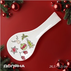 Подставка для ложки новогодняя Доляна Sweet Treats, 26.5×11.5 см, керамика, белая
