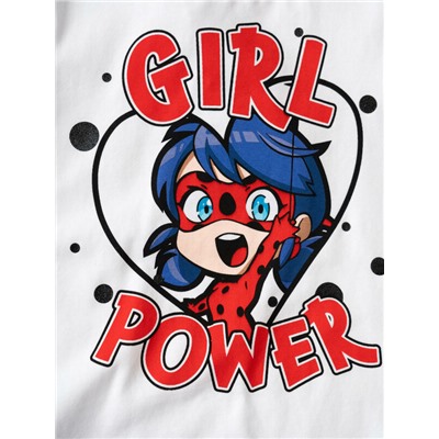 Комплект трикотажный для девочек: фуфайка (футболка), юбка-шорты