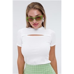 Блузка в рубчик с акцентным декольте 2ксL SMILE НАТАЛИ, 1071269