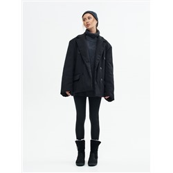 Полусапоги женские чёрные крейзи с замком на литой подошве