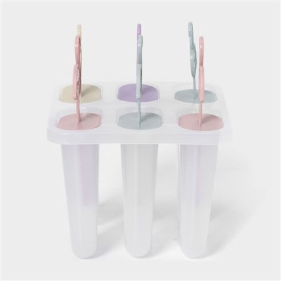 Форма для мороженого «Фламинго», 12.5×11.5×14.5 см, 6 ячеек, прозрачная