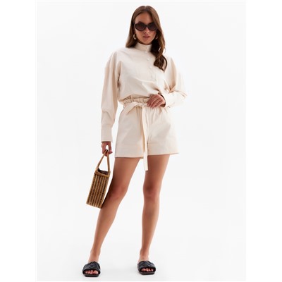 Костюм женский (блузка, шорты) MINAKU: Enjoy, молочный, размер 48